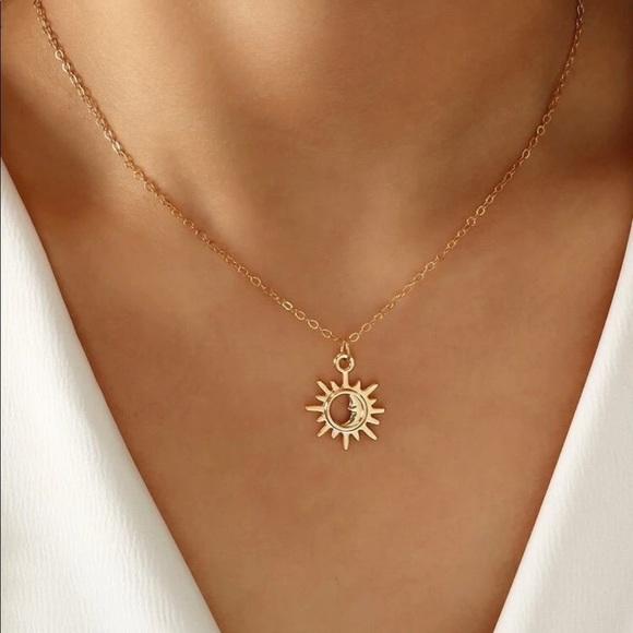 Jewelry - 4/$25 Gold Sun & Moon Charm Necklace